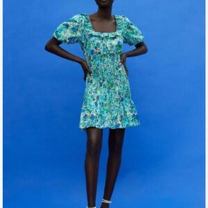 Womens Zara Floral Blue Dress